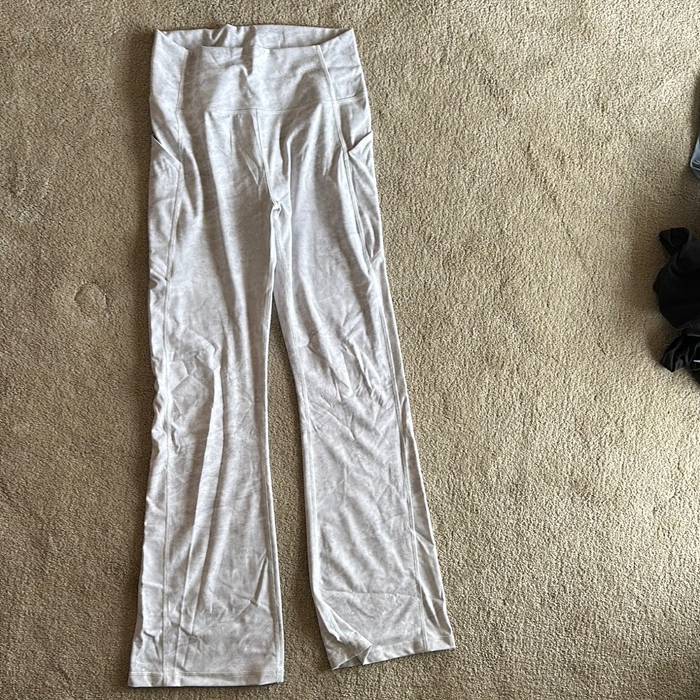 Fabletics white and light grey Boot Cut Pants